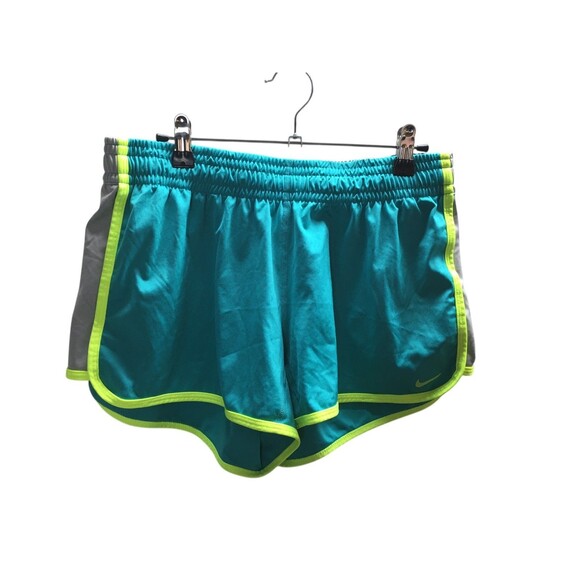 Nike Shorts Women's Size Medium Blue Green Athletic Dri-Fit - Picture 1 of 6